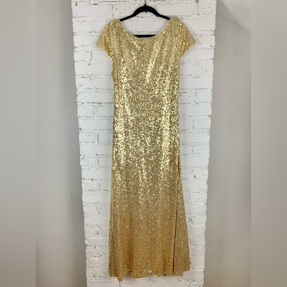 Revelry Gold Sequin Maxi Dress